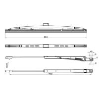 Комплект из поводка и щетки стеклоочистителя W.E для WEM1132 34 SAB300-300 от прозводителя W.E