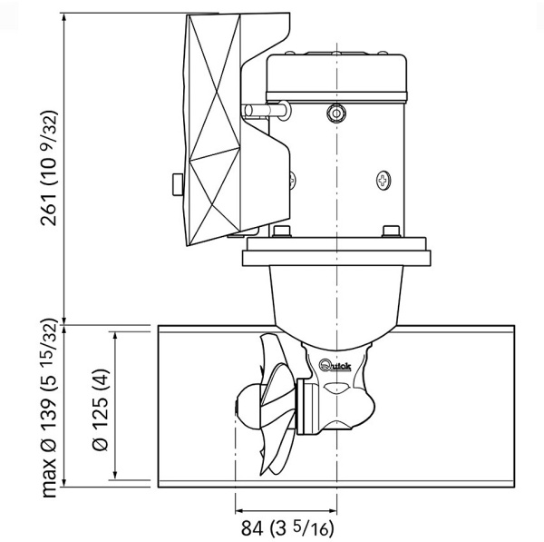 Комплект подруливающего устройства Quick , 2,2 кВт, 40 кгс, 12 В, 125 мм (включает джойстик TCD2042, 6-метровый кабель, тоннель 125х750 мм) 10268945 от прозводителя QUICK
