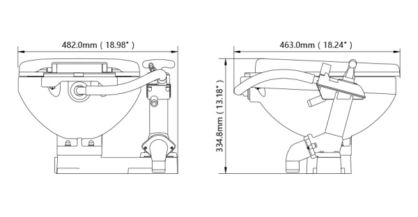 Унитаз судовой керамический с ручной прокачкой (размер стандарт) SFMTM-01-R от прозводителя SeaFlo