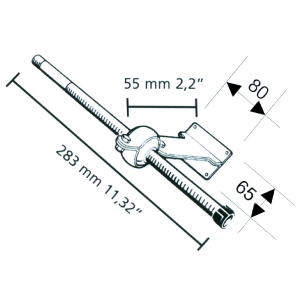 Опора транцевая РТ 283x117мм, алюминий S.61 от прозводителя Ultraflex